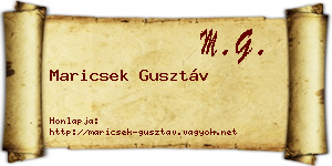 Maricsek Gusztáv névjegykártya