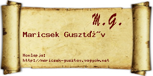 Maricsek Gusztáv névjegykártya