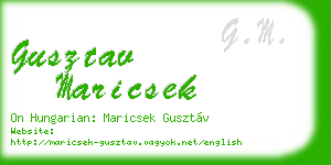 gusztav maricsek business card