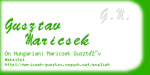 gusztav maricsek business card